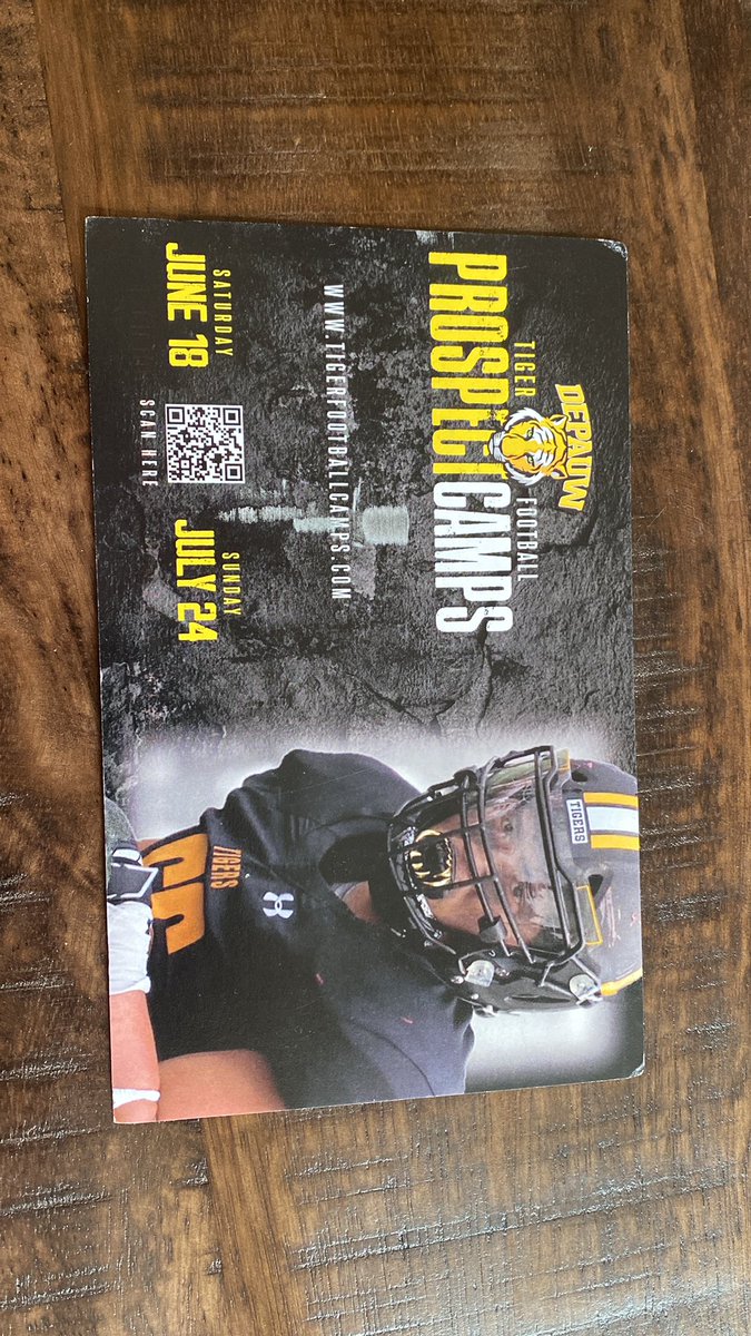 Much appreciation to <a href="/ScottSrnka/">Scott Srnka</a> <a href="/DePauwTigersFB/">DePauw Football</a> for the handwritten letter!!