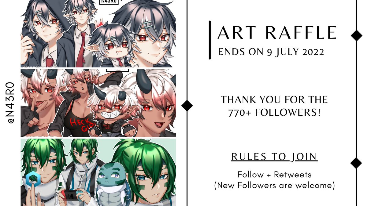 N43R0's tweet photo. 🌱ART RAFFLE✨
Making Art Raffle to celebrate 770+ followers!

Rules:
✧ Follow &amp; RT (no quote rt)
✧ No fake account or raffle account
✧ Drop your PNG (optional)

Prize:
✧ Sketch Page for 1 winner (no commercial)

- Ends on 9 July 2022

Thanks for joining! good luck! >w< https://t.co/WTjUuQNJmk