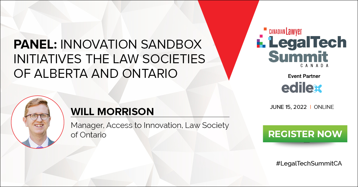 CanLawMag's tweet photo. Enter a safe zone where legal service providers can develop models that cannot currently be offered due to regulatory requirements at the #LegalTechSummitCA.

Become an early adopter and join us virtually on June 15, 2022.
Learn more: https://t.co/P6tFDJkORA
#LegalTechSummit https://t.co/hyE8Ndwx6u