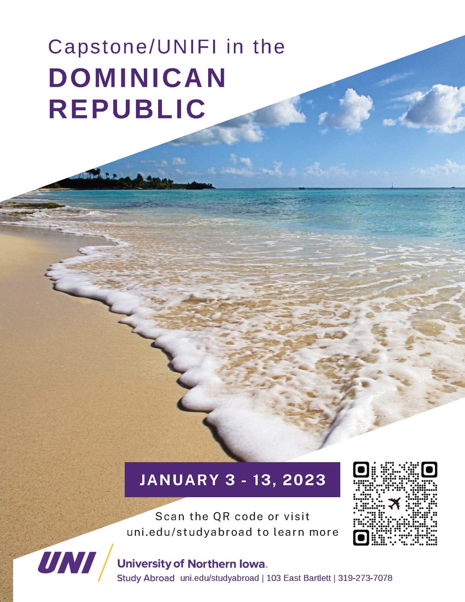 A great opportunity to study abroad in the Dominican Republic this winter! <a href="/UNIBusiness/">UniversityBusiness</a> <a href="/AbroadUNI/">UNI Study Abroad</a>