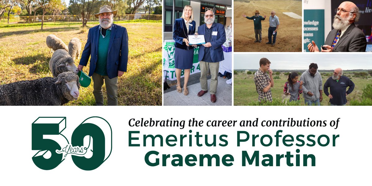 IOA_UWA's tweet photo. .@IOA_UWA and @SAgE_UWA invite you to celebrate E/Professor Graeme Martin's 50 years at UWA & his enormous contribution to #agricultural research & teaching, with a special symposium on 22 July at The University Club of WA. Register now here ➡️ https://t.co/9NuGJxYIYC #uwaevents https://t.co/aTliPaIoja