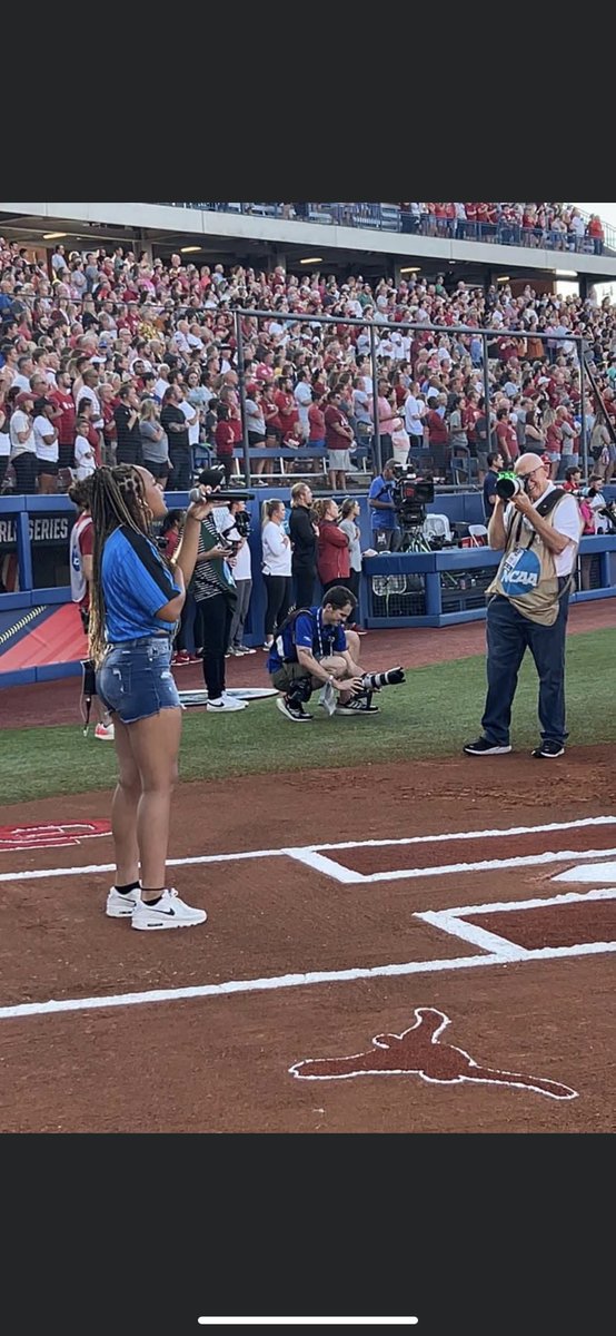2025 Nyli Brown sang the National Anthem at the #WCWS on Wednesday, June 8th! We are so proud of you Ny!