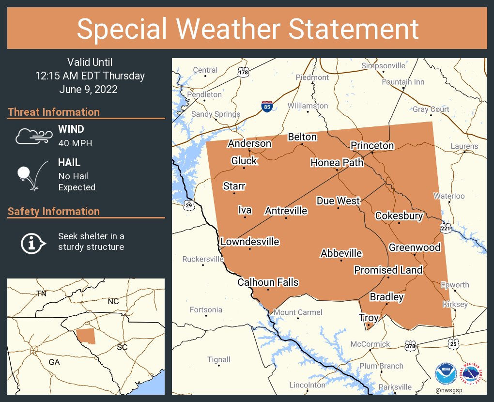 NWS GSP on Twitter "A special weather statement has been issued for