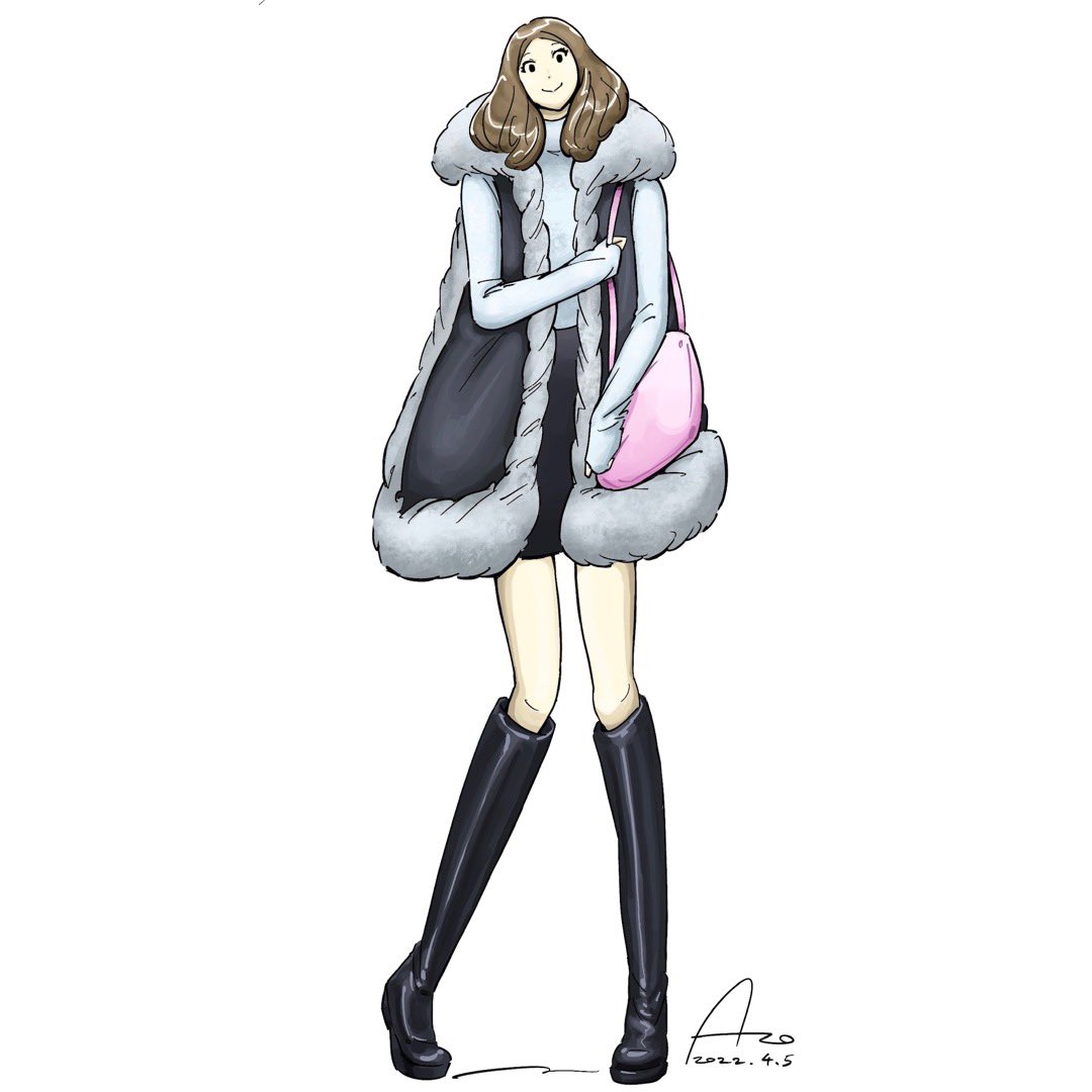 تويتر Aro على تويتر 22 4 5のスケッチ 街角ファッション 街角ファッションショー スケッチ イラスト 大阪 春 春コーデ ファー ベスト ミニスカート ロングブーツ Illustrator Sketch Fashion Procreate 絵師 17年からのファッションスケッチ