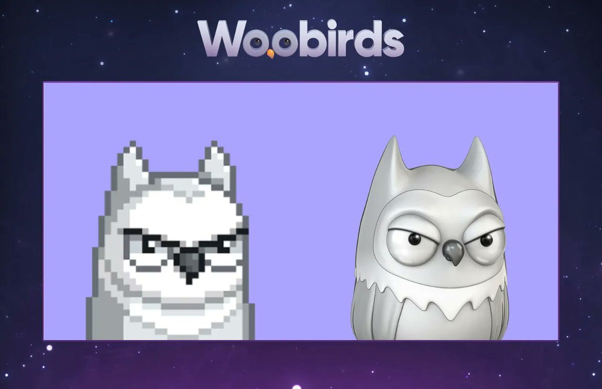 WoobirdsNFT's tweet photo. We were looking for this fully albino owl, including the eyes for Woobird her, as we wanted to do some tests with the white colors in the feathers of our 3d nesting machine. We think it turned out nice.

#NFT #nftcollector #moonbirds https://t.co/IW5b1eiVLb