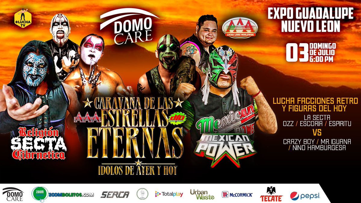 mas_lucha's tweet photo. ✨ Caravana de las estrellas eternas ✨ Ídolos de ayer y hoy ✨

Ozz, Escoria y Espíritu vs @AAACrazyboy, @MrIguana y Niño Hamburguesa 

🗓 Domingo 3 de julio | 📍Domo Care | ⏰ 6:00 PM https://t.co/sDSVTLxJjS