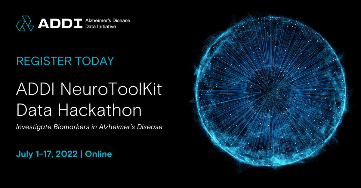 There’s still time to join our upcoming #NeuroToolKit Hackathon! Teams interested in investigating biomarkers in #Alzheimers disease can sign-up until June 24; register to participate here. 
addi.pub/ntk622 @RocheDia