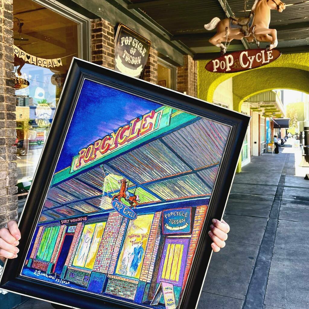 PopCycleShop1's tweet photo. We love this OG painting by Esther Bouchard gifted to us in 2020! Esther fully captures the essence of Pop Cycle &amp; @surlywenchpub on the ave! 💕 https://t.co/e24zDUer2o https://t.co/ynTNaynRF8