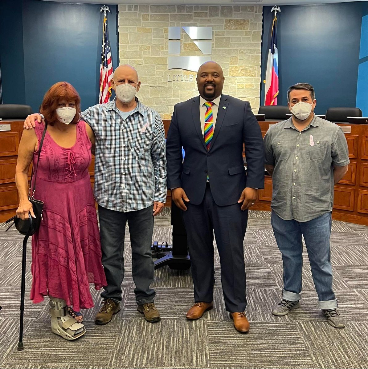 BeauChandler12's tweet photo. Little Elm, Texas in Denton County just issued their first ever Pride Proclamation. A very special Thank You to Mayor Cornelious for this historic moment. It was an honor to accept this Proclamation.
#PrideMonth #Pride2022 #PrideProclamation #stonewallriots #LGBTQIA #Gay https://t.co/j36mYBdEfo