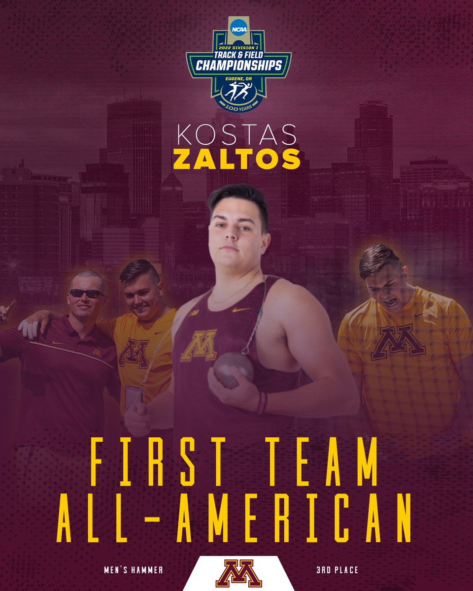 THE GREEK BEAST! 🇬🇷

For the second straight year Kostas Zaltos finishes as the bronze medalist at the NCAA Outdoor Championships! His personal-best throw of 72.51m (237-10) came on his third throw. #ncaaTF