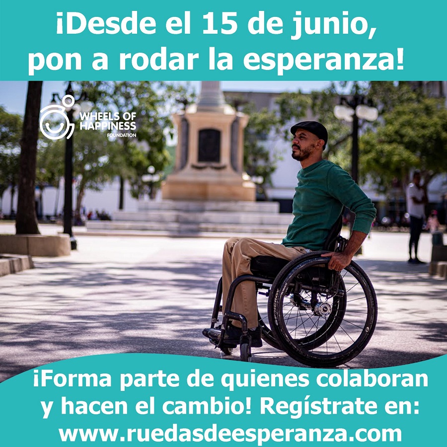 2HappyWheels's tweet photo. ¡DESDE EL 15 DE JUNIO, PON A RODAR LA ESPERANZA! 
Ya sólo falta una semana para que tú hagas rodar la esperanza y nos ayudes a donar 250 #SillasDeRuedas para personas de bajos recursos. Contamos contigo regístrate en https://t.co/AOMtPkIfF3 #RuedasDeEsperanza https://t.co/lmf1QAB0yX