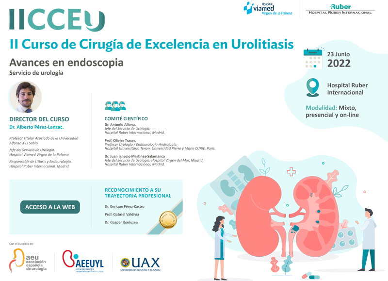 AlbPerezLanzac's tweet photo. El II Curso de #Cirugía de Excelencia en #Urolitiasis presenta los últimos tratamientos con ponencias y cirugías. 23 de #Junio #cceuII @AlbPerezLanzac, Dr. A.Allona, Dr.Pérez-Castro @GasparIbarluzea @ValdiviaUria @OTRAXER https://t.co/iya4qB3iWi #endourologia @educa_med @InfoAeu https://t.co/n2waNRn9KX