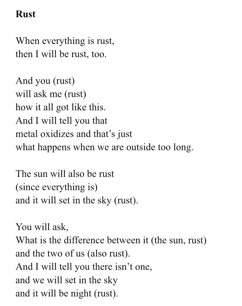 BigJoelPoems's tweet image. Rust