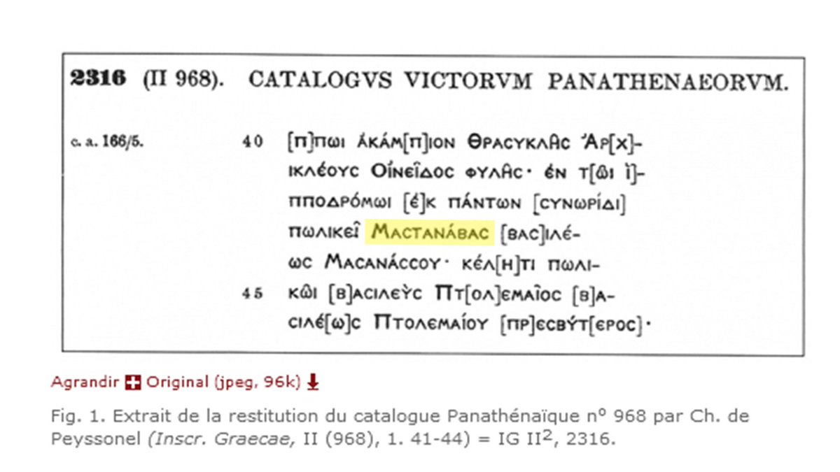 PtolemeeM's tweet photo. Mastanabal le roi Numide (Algerie Antique) Champion aux Panathenees (Jeux Olympiques) en Grece 

 #JM2021 #Oran2021 

https://t.co/Tou75DiCm1 https://t.co/VQ3bx8EZ6B