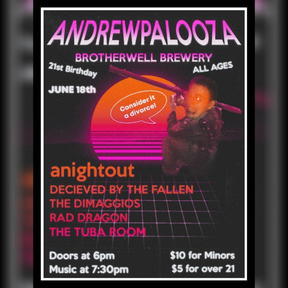 RadDragTheBand's tweet photo. Got more shows coming your way this summer! Here's a few of em, starting with ANDREWPALOOZA and THE BACKYARD! https://t.co/2isNUJ6z38