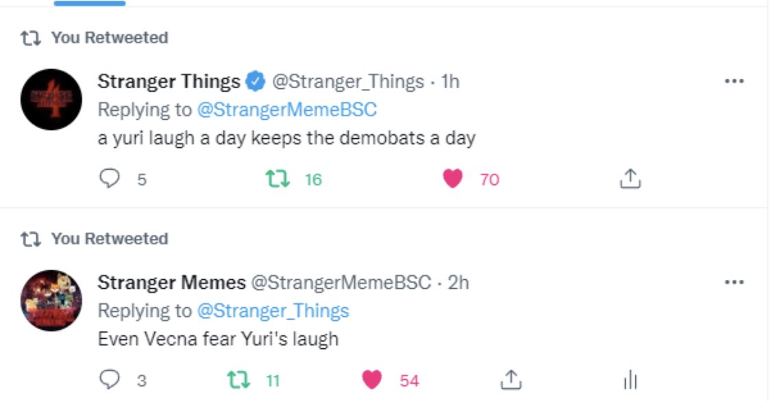 Irvings31075139's tweet photo. @1goonrich @SHIBJIRU @shinjiruinu @baa_inu You really need to check out @StrangerMemeBSC we even had @Stranger_Things notice us ๐ฅ๐ฅ๐๐#StrangerThings #Strangermemes #BSCGems https://t.co/Fl4WVviwhG