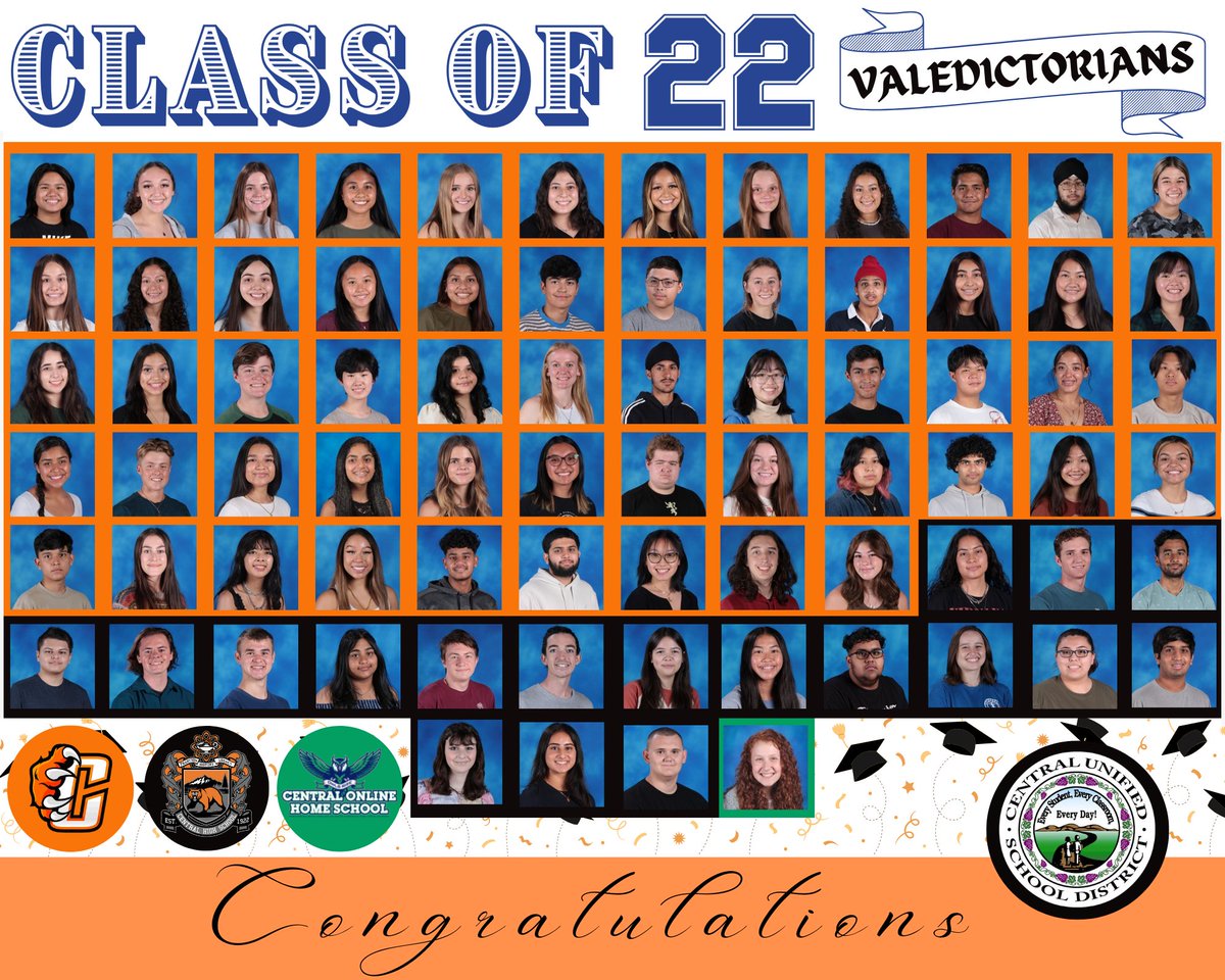 Join us in congratulating our Class of 2022 valedictorians! ⭐️

 #WeArecentralunified #Classof2022