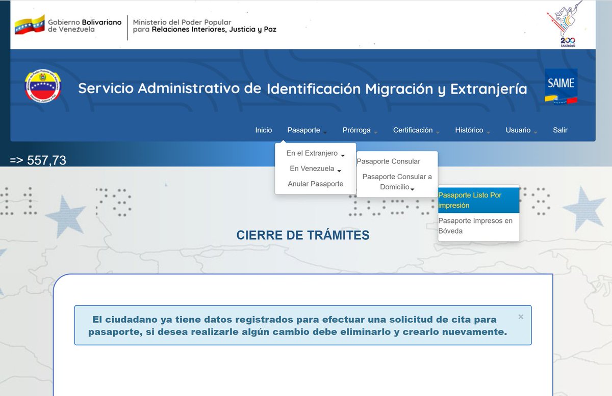 maracubitos's tweet photo. @mccoam Hola @mccoam  mi esposo tuvo cita en Ottawa en Mayo 6, ya hay personas que tuvieron cita ese mismo día que recibieron el pasaporte. A el aún no le sale para pagar, le sale esta pantalla "cierre de trámites" al darle click a pasaporte  consular por impresión. Es normal? Gracias! https://t.co/gLJLf0Zjkn