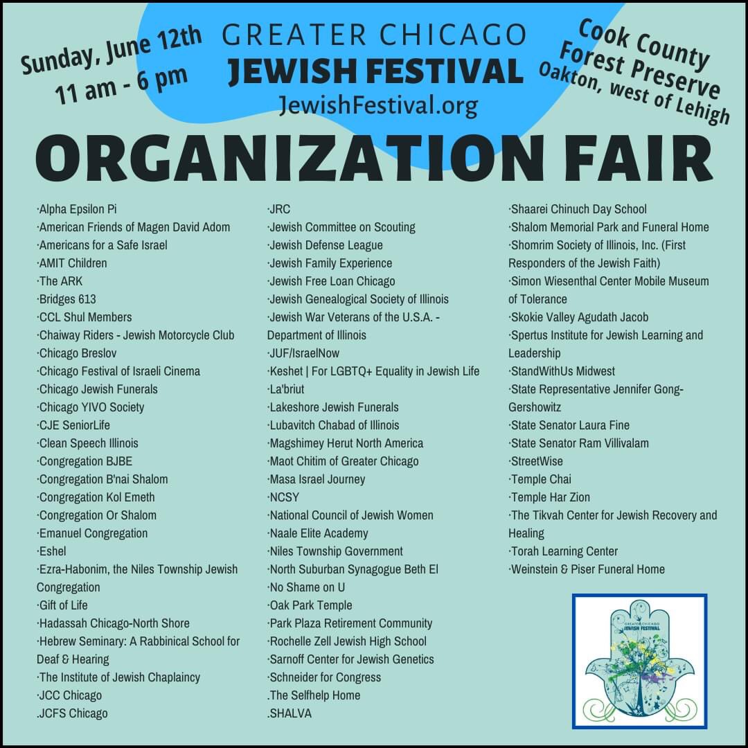 ChiJFest's tweet photo. Join us THIS SUNDAY, June 12, at the Greater Chicago Festival! This is a great opportunity to learn about  the Chicago  area Jewish community! https://t.co/bHrFiQnw1M https://t.co/6m3jnCABSL