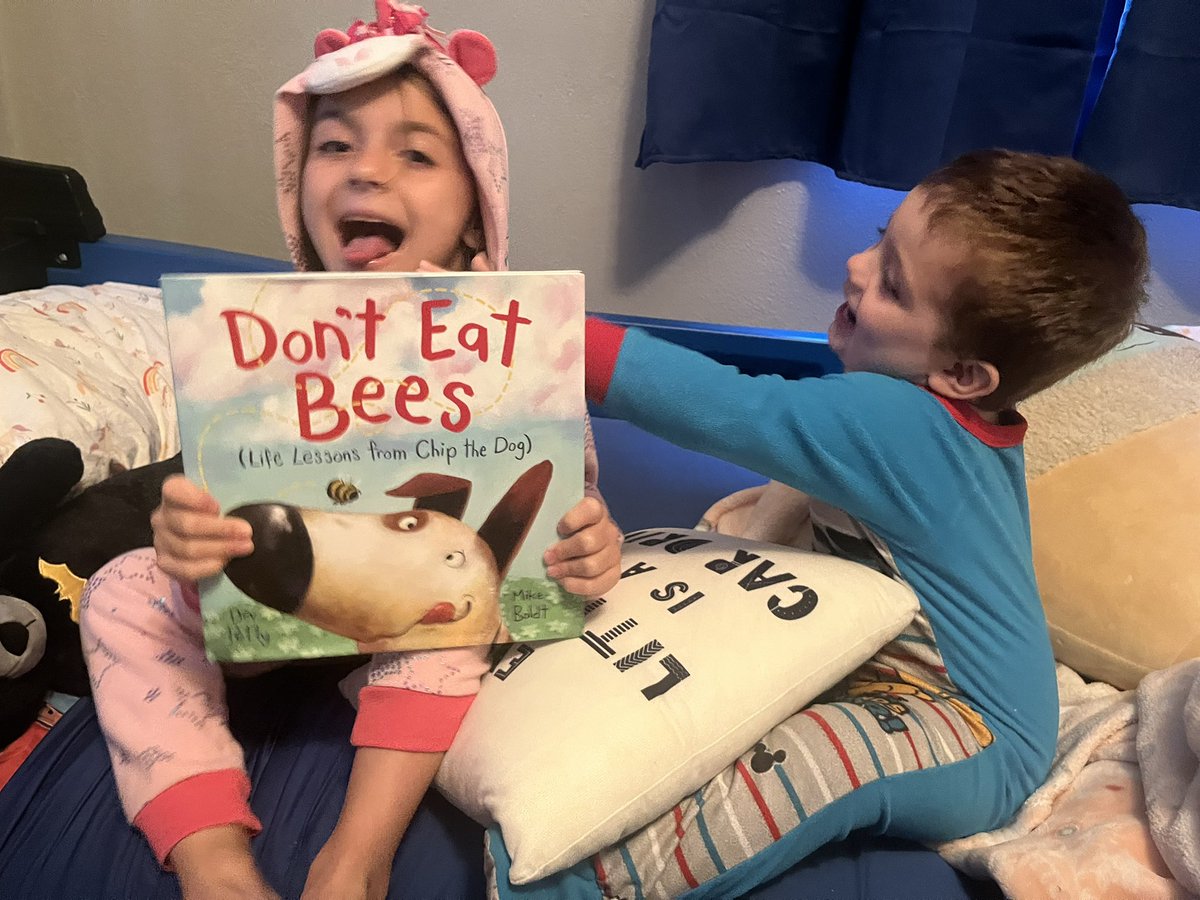 LoganMarion13's tweet photo. Tonight’s bedtime story was @devpetty  ‘s awesome book #DontEatBees 🤪 We all enjoyed it and had a few giggles! Thank you very much for their signed copy!!! ❤️ https://t.co/LruKZup5HT