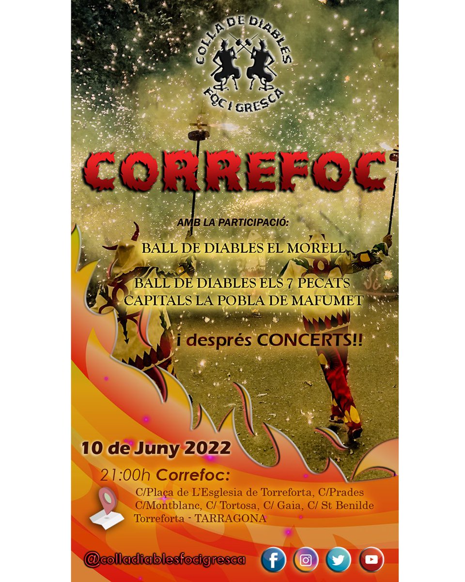 DFociGresca's tweet photo. #correfoc #foc #diablessa #llucifer #diables #diablesicorrefocs #festes #festesitradicions #colla #foc #gresca #carretillas #botafoc #culturadelfoc #somculturapopular #catalunya #cataluña #somcatalunya #tarragona #igers_tgn #tarragonacultura #tarragonaenamora #tgn #tgncultura https://t.co/6uZlEf8SWn