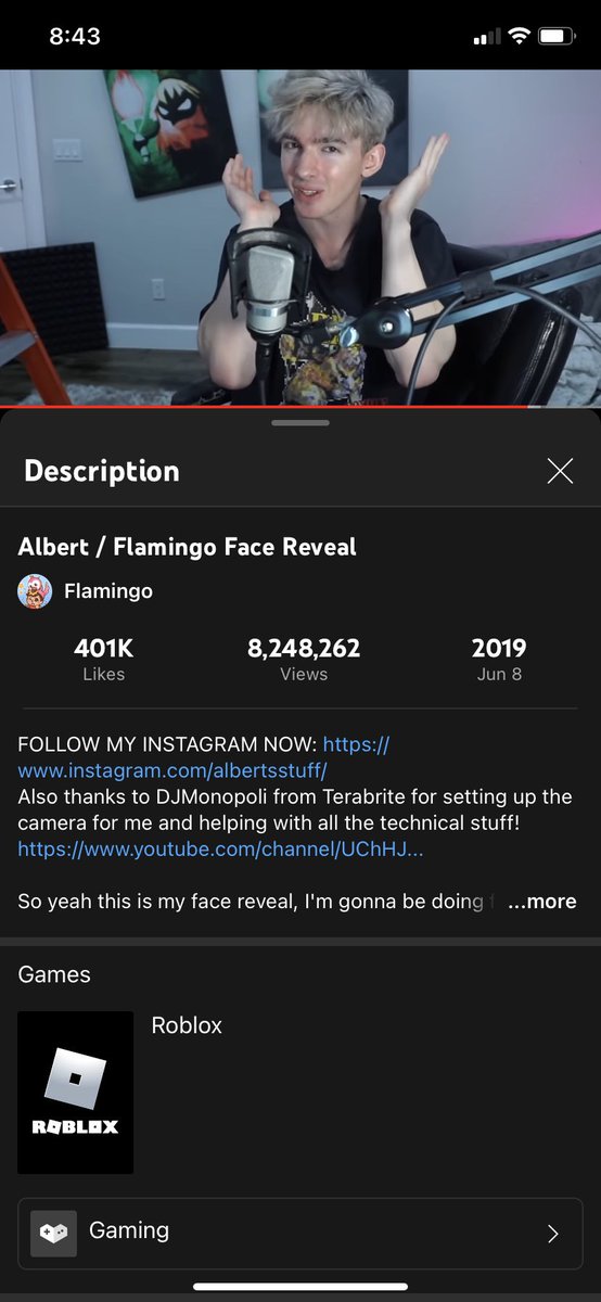 Popular roblox r named albert his channel is flamingo and