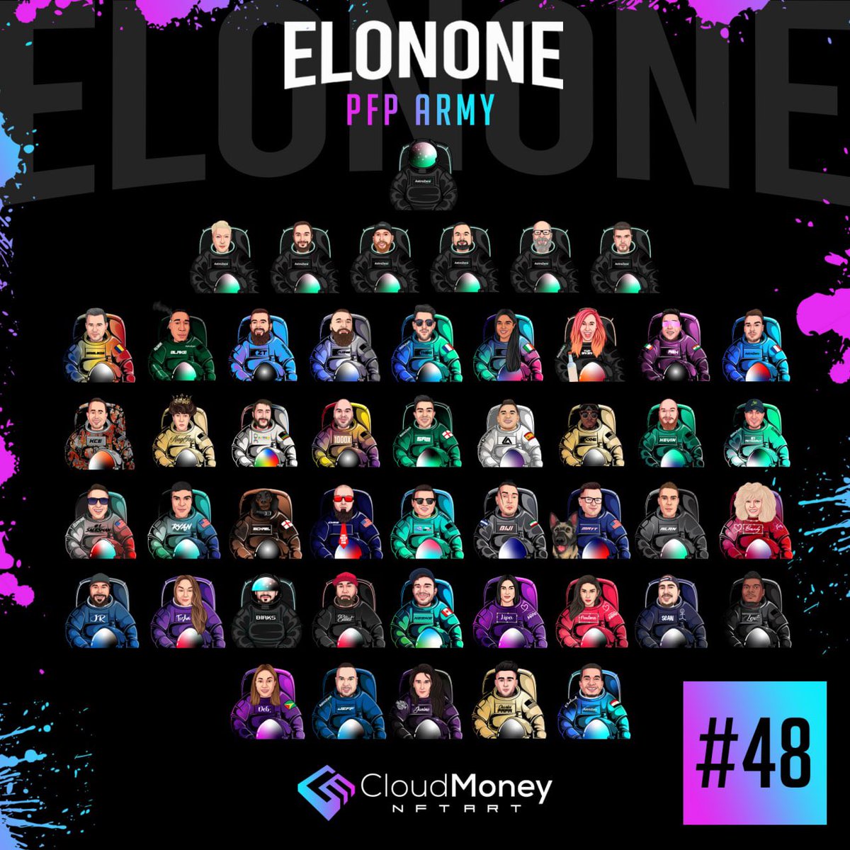 YuhBaiBai's tweet photo. This is the epitome of #Hardwork! The #ELONONE #community is unlike any other! Just wait until you see 👀 what else we have in store! If you’d like to have your very own custom astronaut 👩‍🚀 #pfp made contact the amazing #artist @CloudMoneyArt https://t.co/39Pq3L0O33