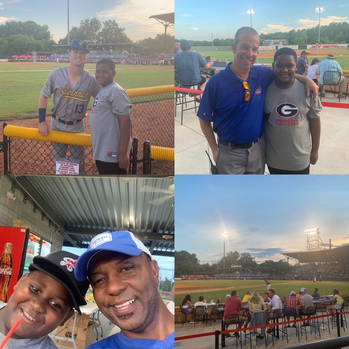 JonathanLPitts1's tweet photo. Thank you @morrisbankga for an amazing evening at the @GoMaconBacon baseball game! #GoBlue #GoBacon https://t.co/kiOl9F3Bo0