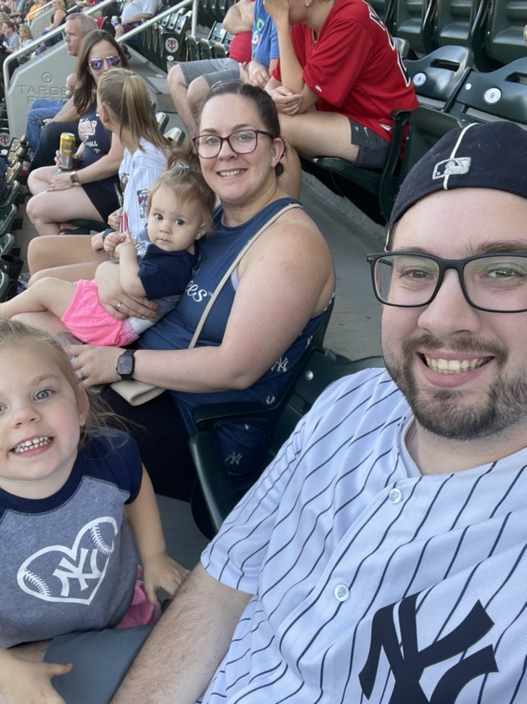 Took my daughters to their first baseball game tonight! Stinks the Yanks lost, but had a blast with the wifey and kiddos!