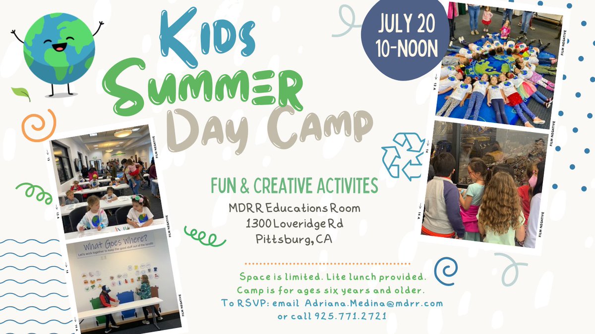 mtdiabloresrec's tweet photo. Our Kids Summer Day Camp is back by popular demand! 🌎♻ On July 20, from 10 am-noon, we have a fun-filled day planned for kids to learn the importance of environmental stewardship. Space is limited so sign up today! #trustedprovenessential https://t.co/eV9DAGjbGn