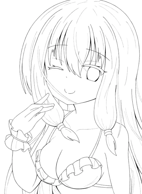 線画茜ちゃ
今から色塗る～ 