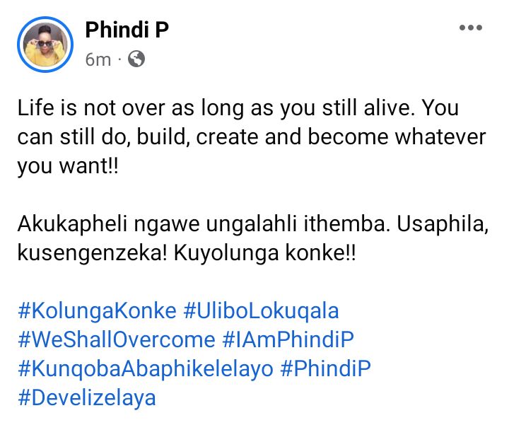 Kusengenzeka!!
#PHINDIPTALKS 
<a href="/Phindi_P_/">Phindi P</a> 
<a href="/ukhozi_fm/">Ukhozi FM Official 📻</a> 
#KuyolungaKonke 
#UliboLokuqala 
#WeshallOvercome 
#Develizelaya 
#KunqobaAbaphikelelayo