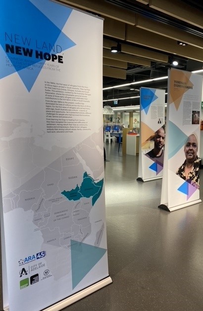 Our new exhibit, 'New Land, New Hope - Commemorating 30 years of settlement by refugees from the Horn of Africa' was curated by the #AustralianRefugeeAssociation. It shares stories &amp; shows how a helping hand can completely transform someone’s life.