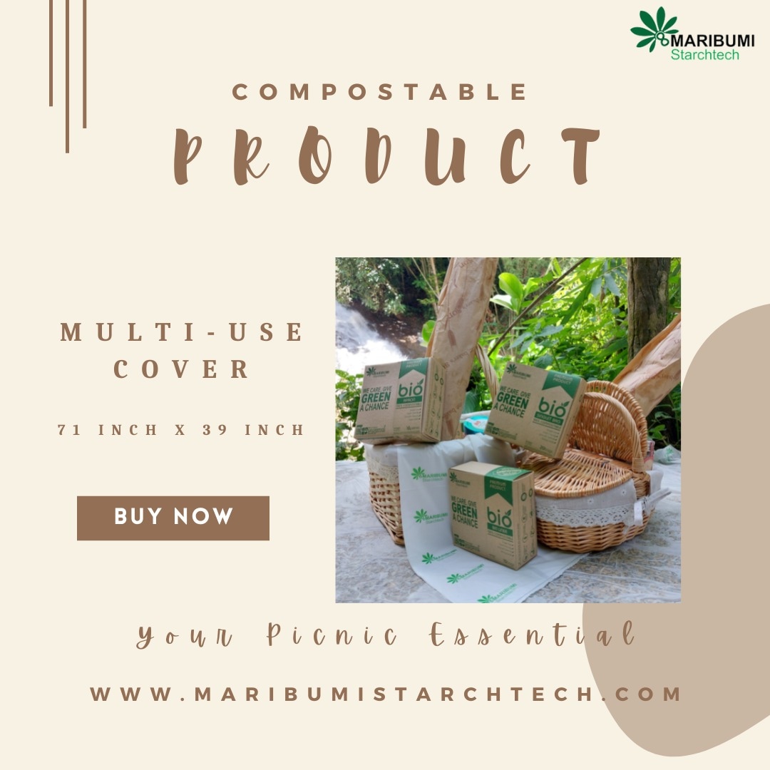 maribumi's tweet photo. 100% Compostable Multi-Use Cover
๐ Suitable for outdoor meal, table covering, camping or picnic & protection covering.
#wecaregivegreenachance
#mssbcompostableproduct
#multiusecover
#saynotoplastic
#supportcompostableproduct
#betterforenvironment https://t.co/CPuo6Dn42B