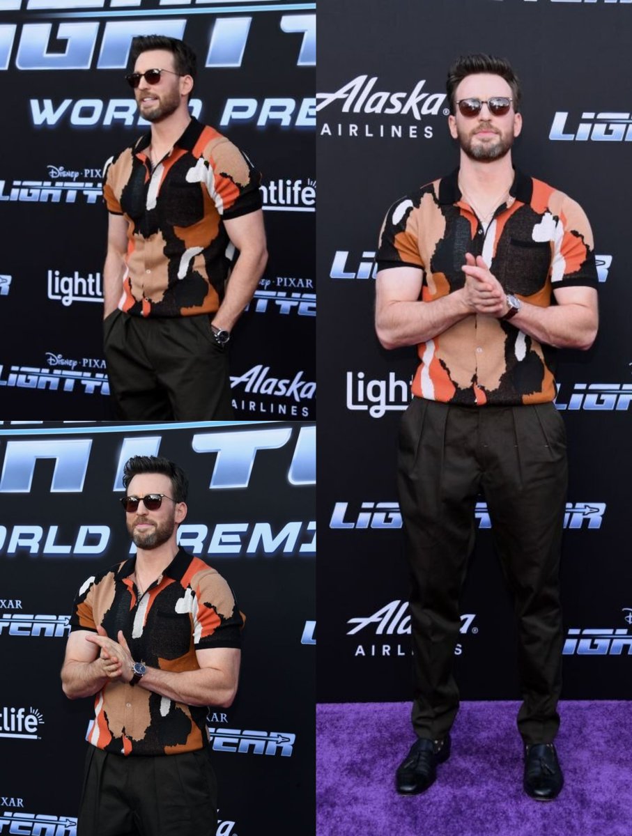 pop_filess's tweet photo. chris evans at the 'lightyear' premiere and yes looking fine as always !! https://t.co/8qKTp3fyKe