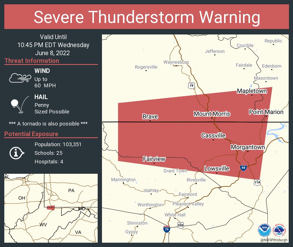 NWS Severe Tstorm on Twitter "Severe Thunderstorm Warning including