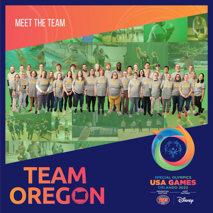 Good luck to Team Oregon in the 2022 <a href="/SpecialOlympics/">Special Olympics</a> USA Games in Orlando, FL, including Samantha Lee and Vickie Lee of Portland and the rest of the team! <a href="/SOORstate/">Special Olympics OR</a>