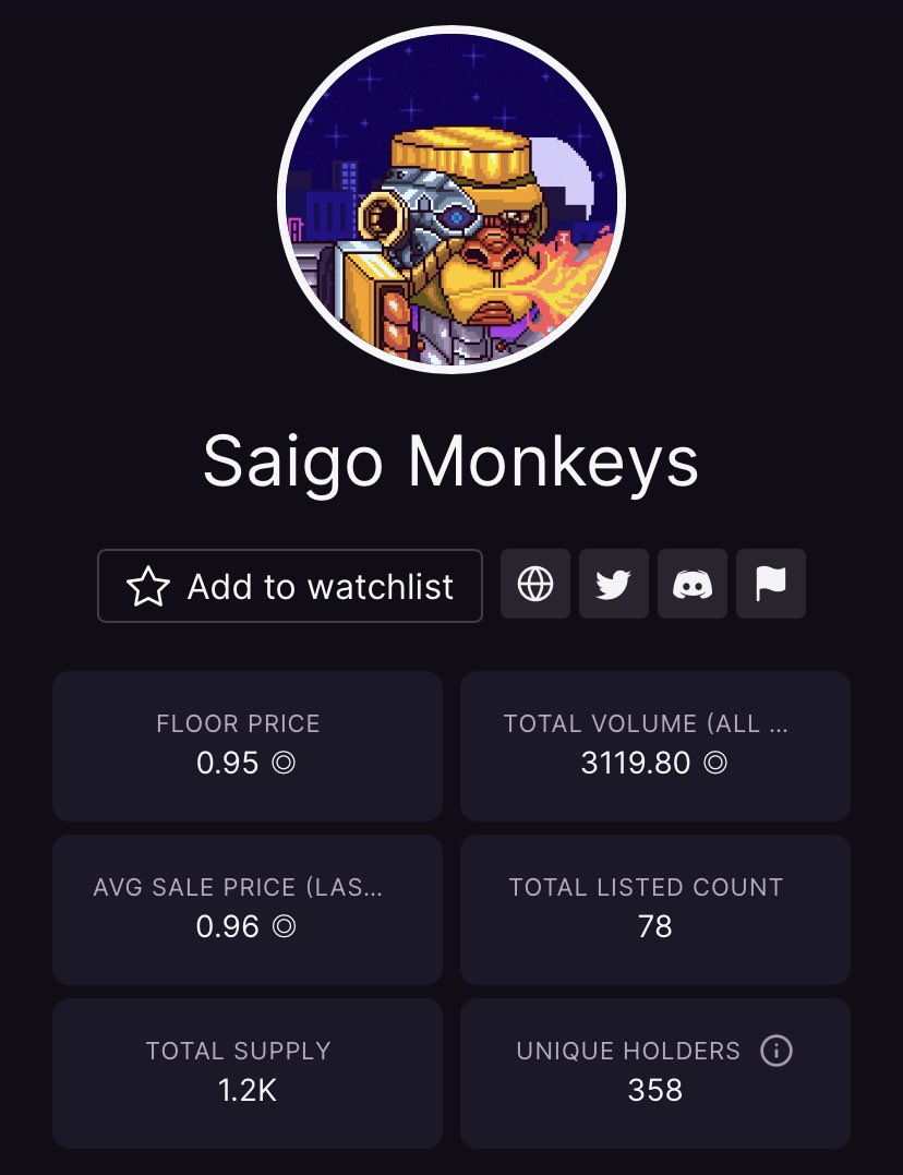 78 listed? 👀👀 I think people starting to get it… <a href="/SaigoMonkeys/">Saigo Monkeys {12 12}</a> 🌚🌝