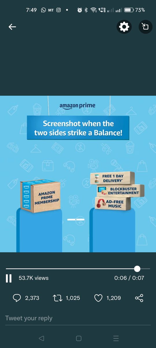 mihirk9689's tweet photo. @amazonIN #AmazonPrimeMembership 
#MembershipEkKhushiyanAnek https://t.co/N331OWOFNI