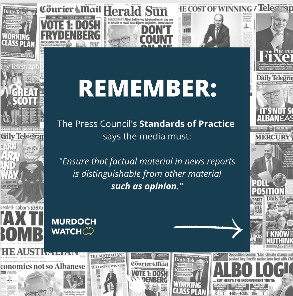 Murdoch_RC's tweet photo. Australians should be better protected from media empires printing false information or personal opinion as the “news”.

Join the campaign: https://t.co/plB8RteALZ https://t.co/QhzhTCfGDJ