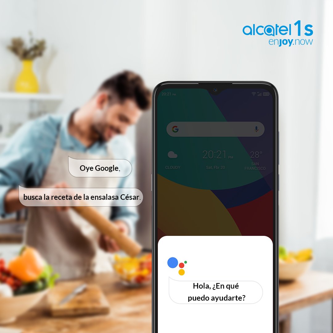 La cocina siempre será más fácil si tienes ayuda 👨‍🍳. El Alcatel 1S con Asistente de Google 📱siempre está dispuesto  para echar una mano a los cocinillas de turno 🍳.  Ya no hay excusas para no cocinar... 🍽

#AlcatelMobile #EnjoyNow