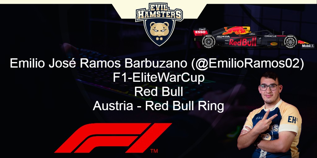 ehamstersclub's tweet photo. [#F1] ¿Se repetirá el magnífico resultado de la anterior carrera? Pronto lo sabremos.

🏆@formula1gamers / F1-EliteWar Cup
🏎️@EmilioRamos02 / Red Bull
🛣️ Austria / Red Bull Ring
🕤19:00h🇮🇨 / 20:00🇪🇸

#GoRoedores🐹
#malditosroedores😈🐹
#Formula1esports https://t.co/KQYF2UB7Pu