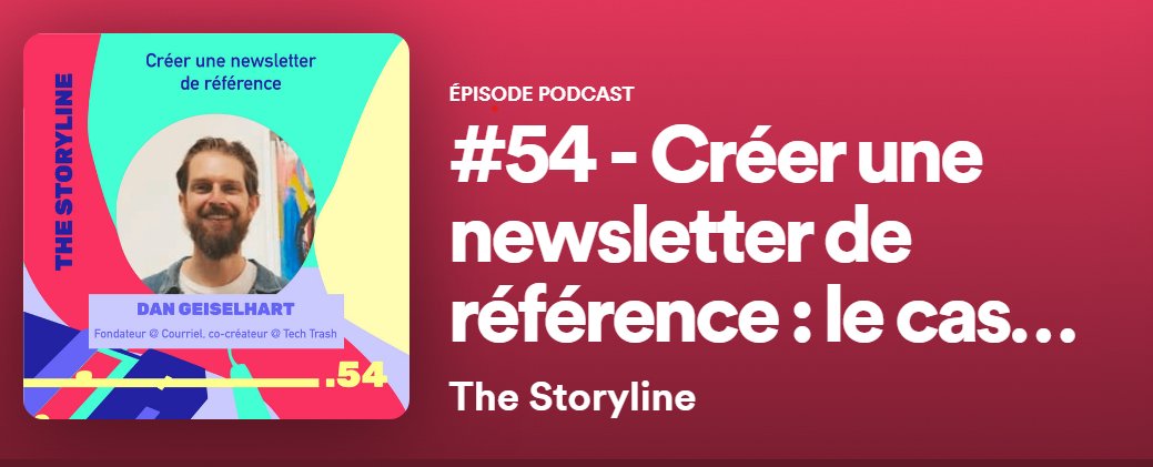 #Backontracks avec le podcast inspirant #TheStoryline de <a href="/noemiekempf/">Noémie Kempf</a> sur l’avenir des newsletters spoti.fi/3NB5bDj Comme une envie de consommer du contenu autrement que sur un fil d’actualité…  Ferait-elle son grand retour ? #poke 
<a href="/AnneLaureFaou/">Anne-Laure Faou</a> bit.ly/3xieAbR