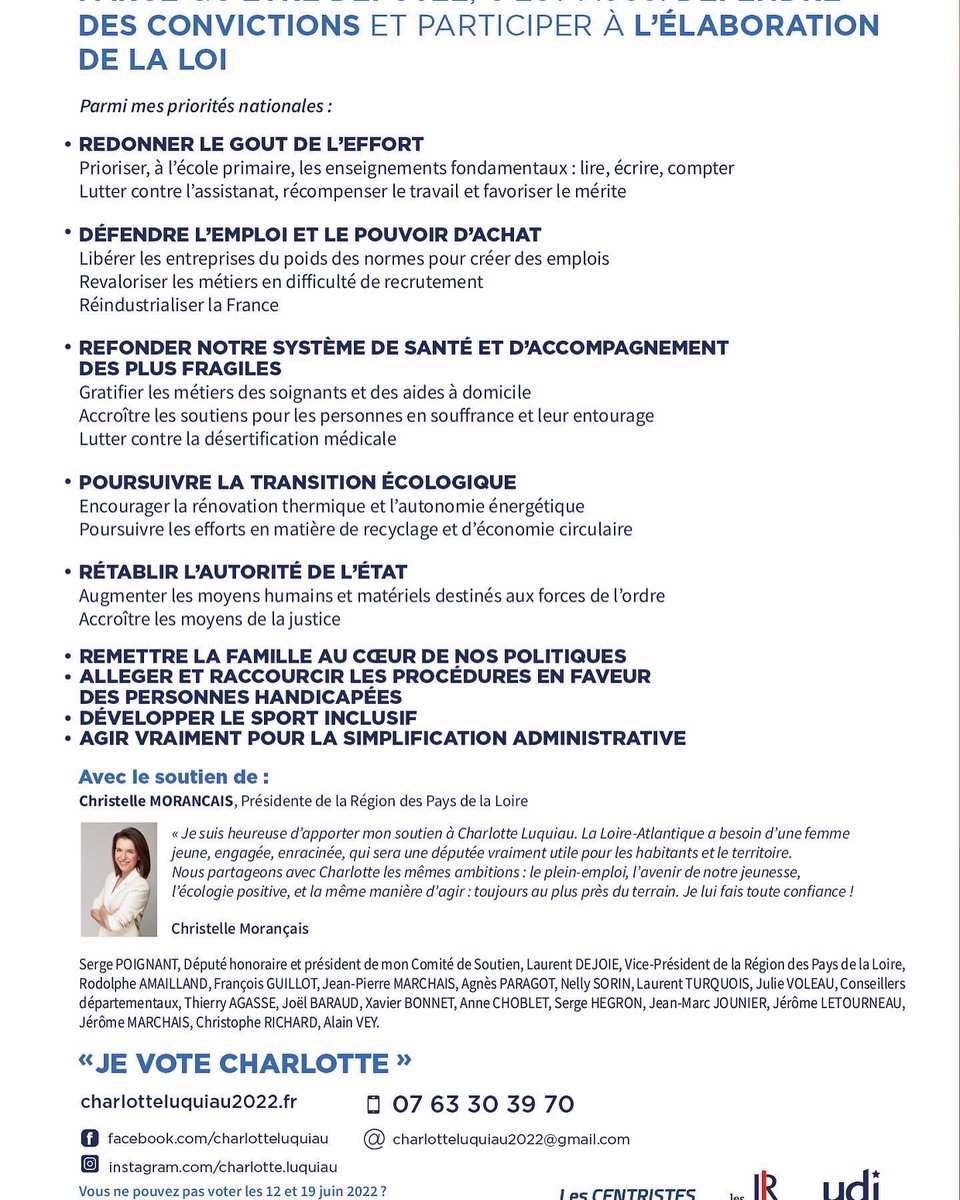 📄Programme élaboré à partir de ce que j'ai entendu depuis des mois, voire des années, en étant sur le terrain. Un programme élaboré avec des personnes engagées également pour le territoire, dont mon suppléant François Guillot. Un programme élaboré avec sérieux et respect.