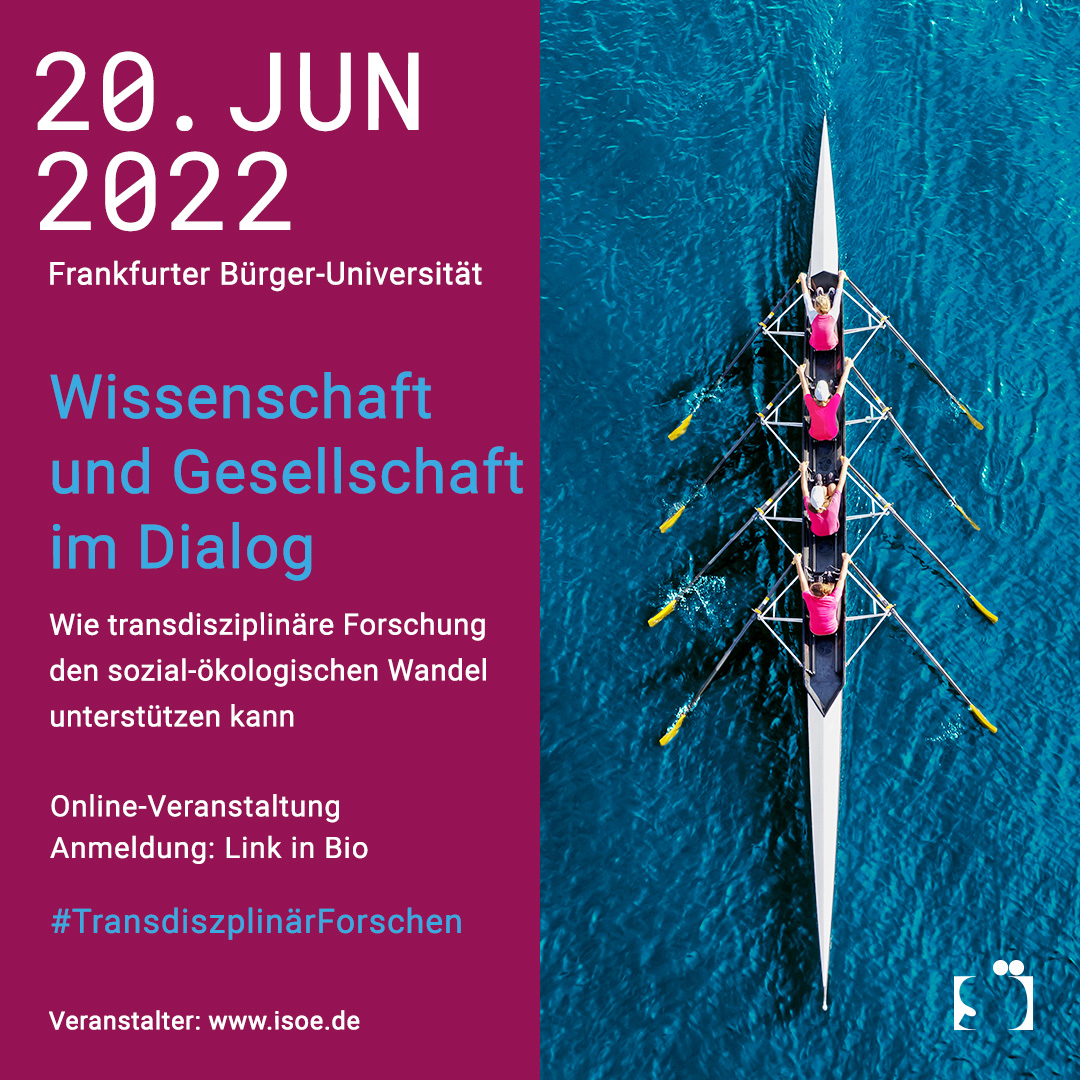 Was zeichnet #transdisziplinäre_Forschung aus und warum eignet sich gerade dieser Forschungsmodus, um sozial-ökologische Fragestellungen zu bearbeiten? In unserer #Onlineveranstaltung am 20. Juni möchten wir darüber diskutieren und laden alle herzlich ein: isoe.de/termin/tdforsc…