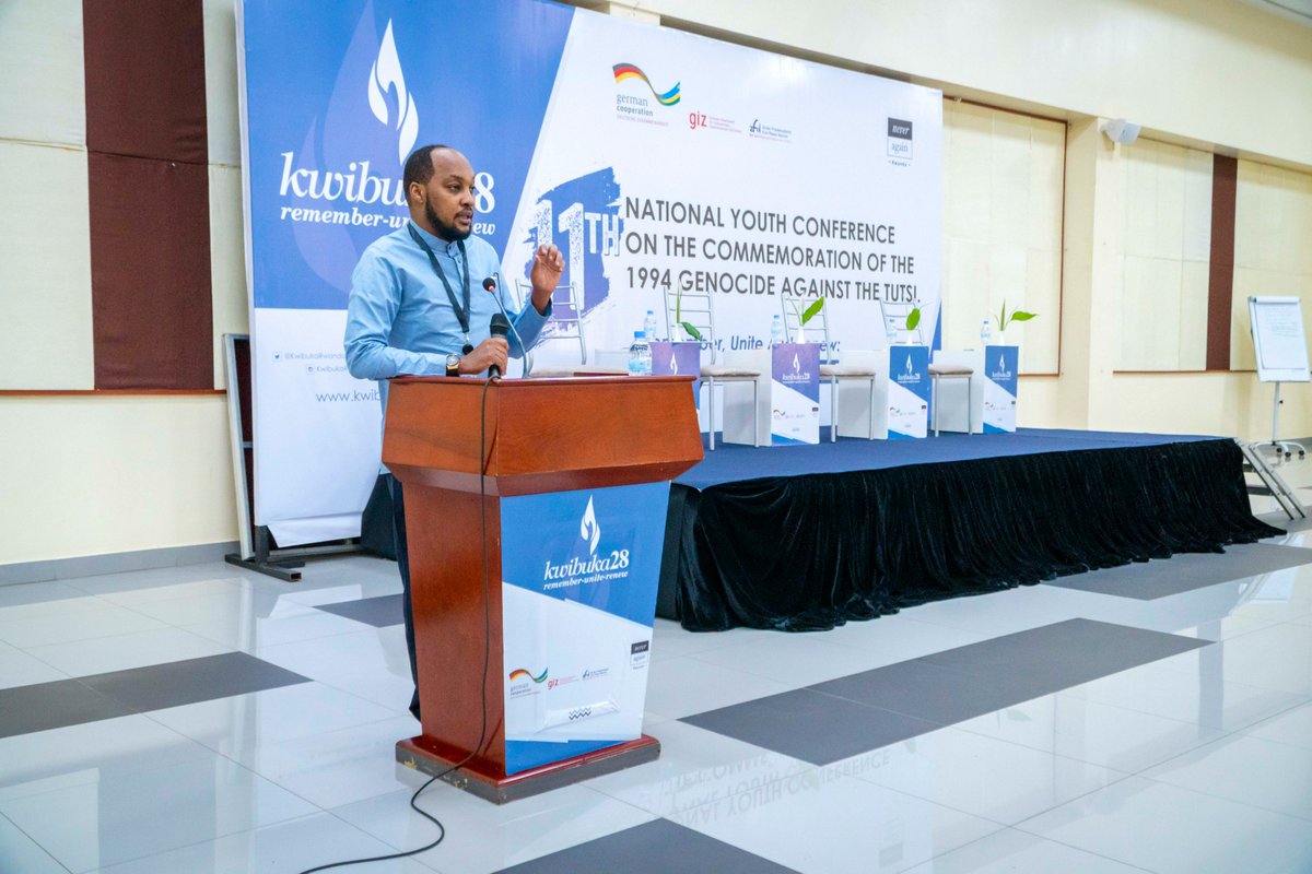 NARwanda's tweet photo. In his welcoming address, our ED, Dr. @JosephRyarasa encouraged youth to use available platforms to learn important lessons from our history and take part in spaces that foster constructive dialogue which would contribute toward a unified society. #YouthConference2022 https://t.co/5O4yGRTLnR