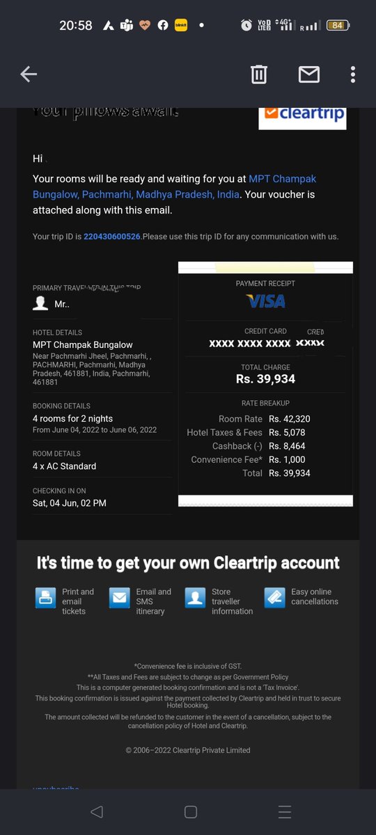 sanjay321123's tweet photo. @Cleartrip_1 #avoidcleartrip #cleartrip #yatra
@Cleartrip 
Avoid cleartrip/ yatra for any hotel booking. Had horrible experience when hotel refused  5 rooms confirmed booking through cleartrip  at check-in time.. stranded 13 PPL without accommodation..will post thread on cleartrip wow soon.. https://t.co/4enoOLUWnx