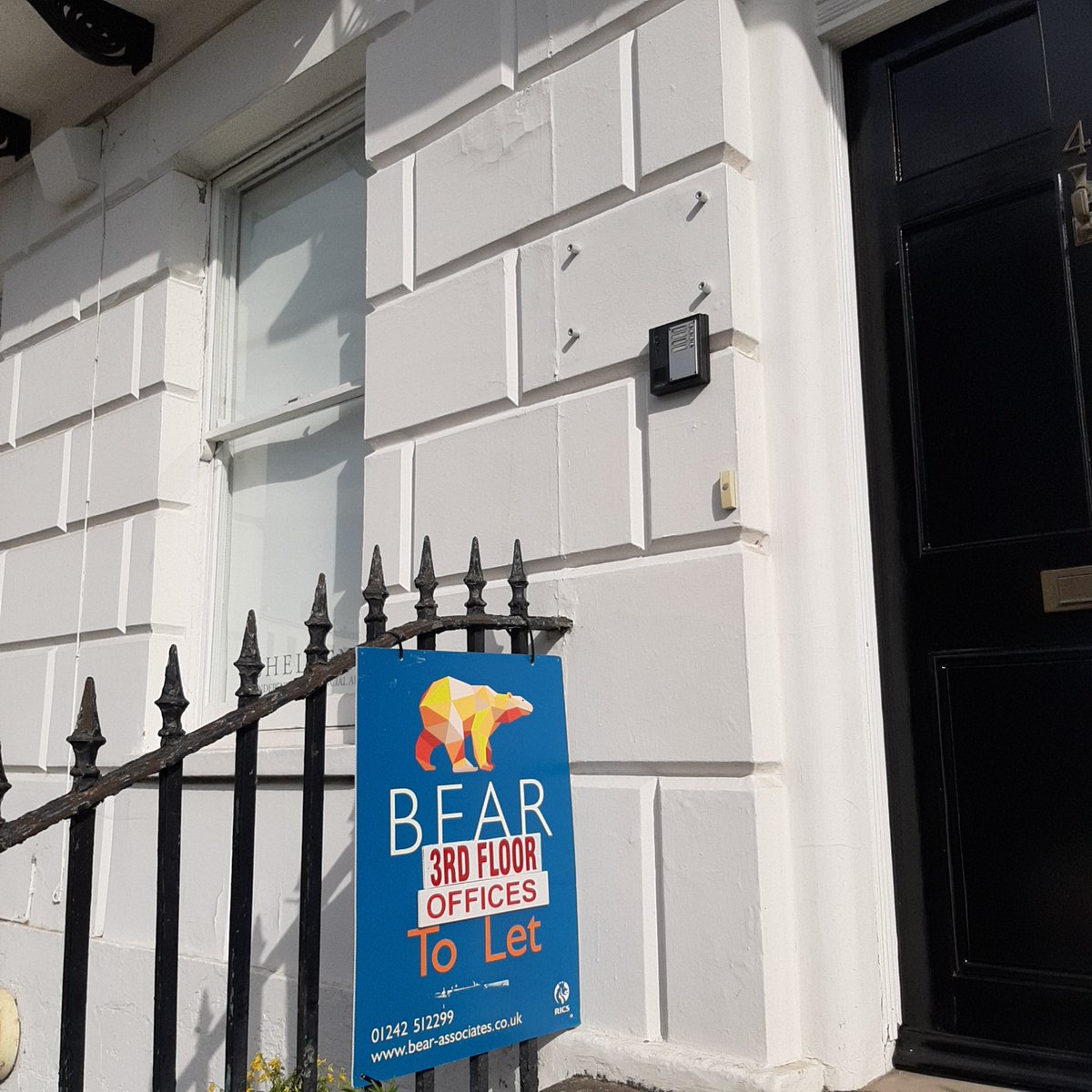 The board is up! 🏨Offices above us are for rent. Contact Bear Associate (01242 512299) if you are considering to become our neighbour🖨💻📠