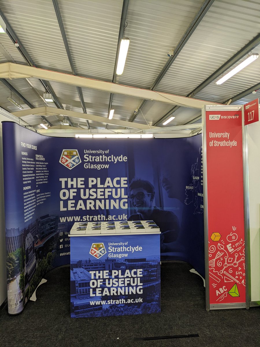 Dr David Nelson (@thenelsongroup) on Twitter photo All set up and ready to go at the UCAS event in Kent today. Come and talk to Stewart and me about our degree programmes across the University! We are at stand 117.
<a href="/UniStrathclyde/">University of Strathclyde</a> All set up and ready to go at the UCAS event in Kent today. Come and talk to Stewart and me about our degree programmes across the University! We are at stand 117.
<a href="/UniStrathclyde/">University of Strathclyde</a>