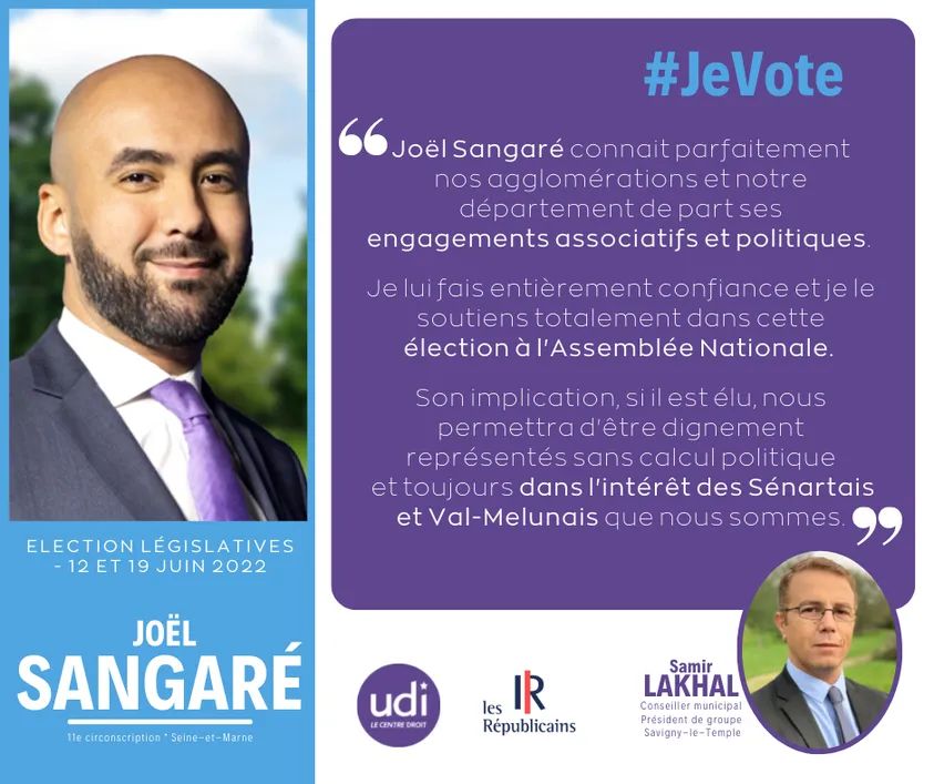 JoelSangare's tweet photo. Merci à @samirlakhal77 président du groupe d'opposition @UnisPourSavigny pour son soutien. Mobilisons nous pour la #Circo7711 et l'ensemble de la #SeineEtMarne #PourVousDéfendre https://t.co/l8sbiMrF3F